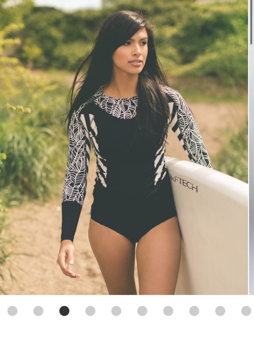Lululemon Black & White Long Sleeve Rash Guard Swimsuit